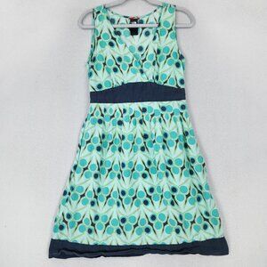 The North Face Dress Womens Large Green Blue A Line Tie Waist Casual Sleeveless